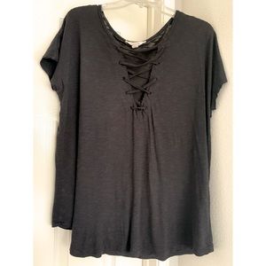 COPY - Sun & Shadow lace up tee